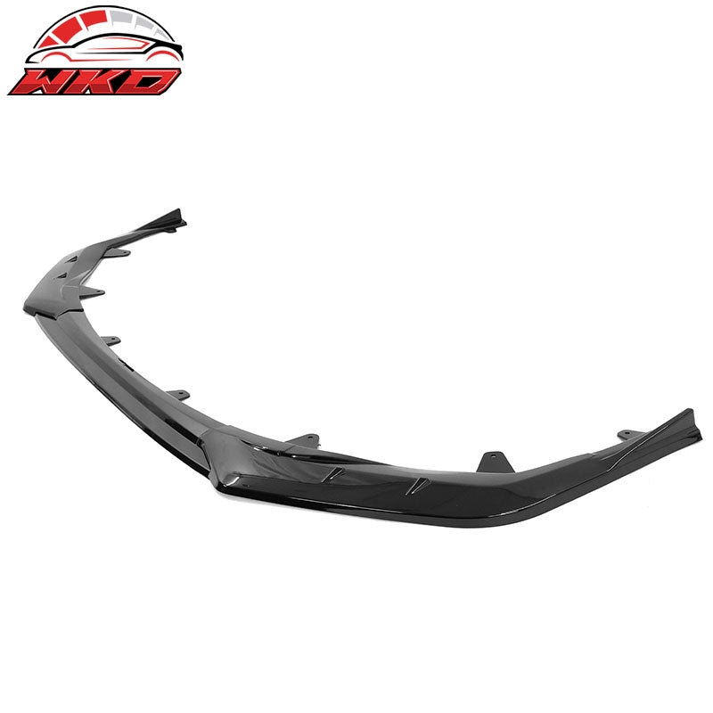 Fits 20-26 Toyota Corolla SE XSE IKON Style Gloss Black Front Bumper Lip PP 3PC
