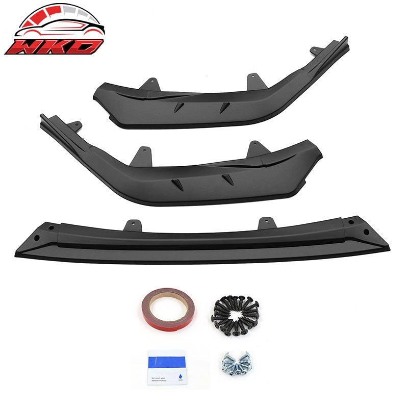 Fits 20-26 Toyota Corolla SE XSE Sedan Front Bumper Lip Spoiler Matte Black 3PCS