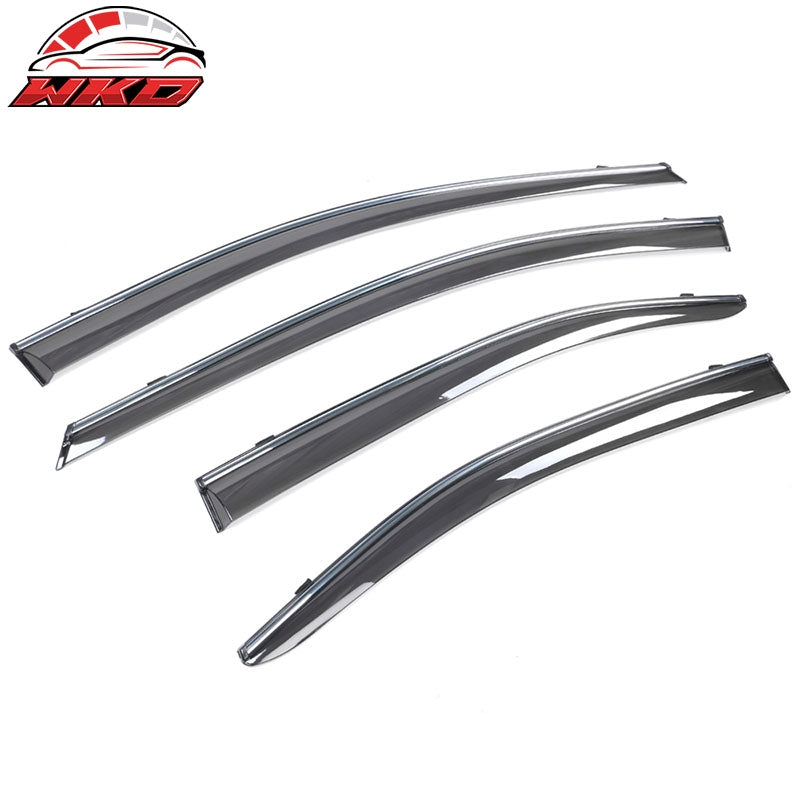 Fits 20-26 Corolla Chrome Trim Window Visor Door Vent Sun Rain Guard Deflectors
