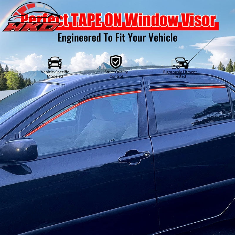 Fit 03-08 Toyota Corolla Sedan 4DR Mugen Acrylic Window Visor Sun Rain Deflector