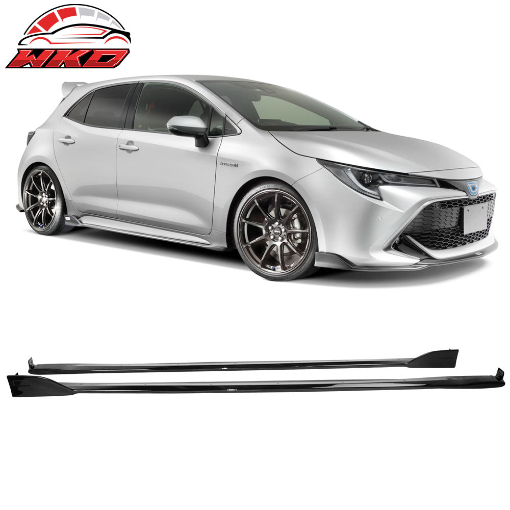 Fits 19-25 Toyota Corolla Hatchback Side Skirts Extension ABS Painted #218 Black