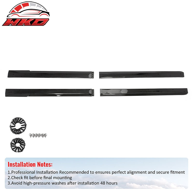 Fits 23-24 Toyota GR Corolla AS Style Front Lip& Side Skirts& Aprons Gloss Black