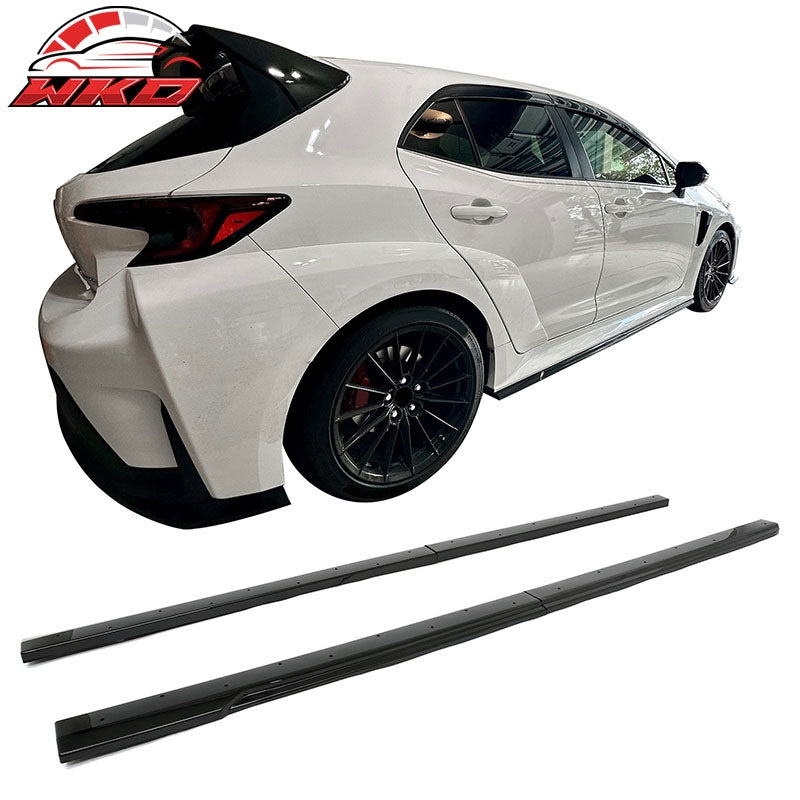 Fits 23-26 Toyota GR Corolla AS Style 2PCS Side Skirts Splitters Gloss Black PP