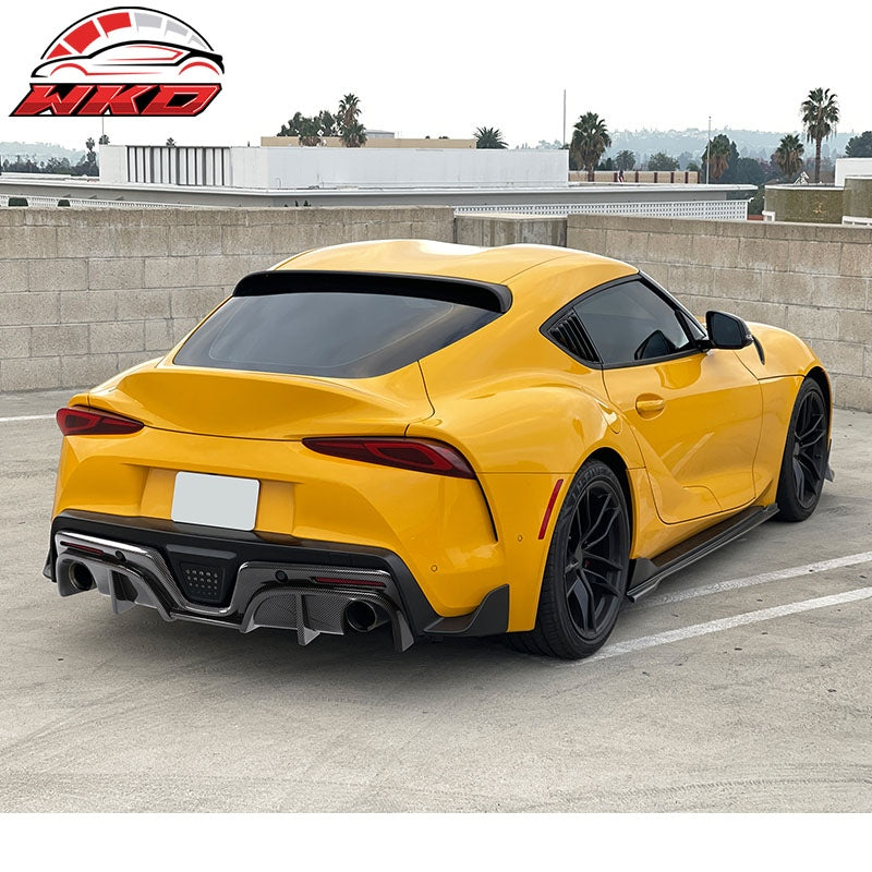 Fits 20-26 Toyota GR Supra A90 A91 IKON Rear Bumper Diffuser Carbon Fiber Print