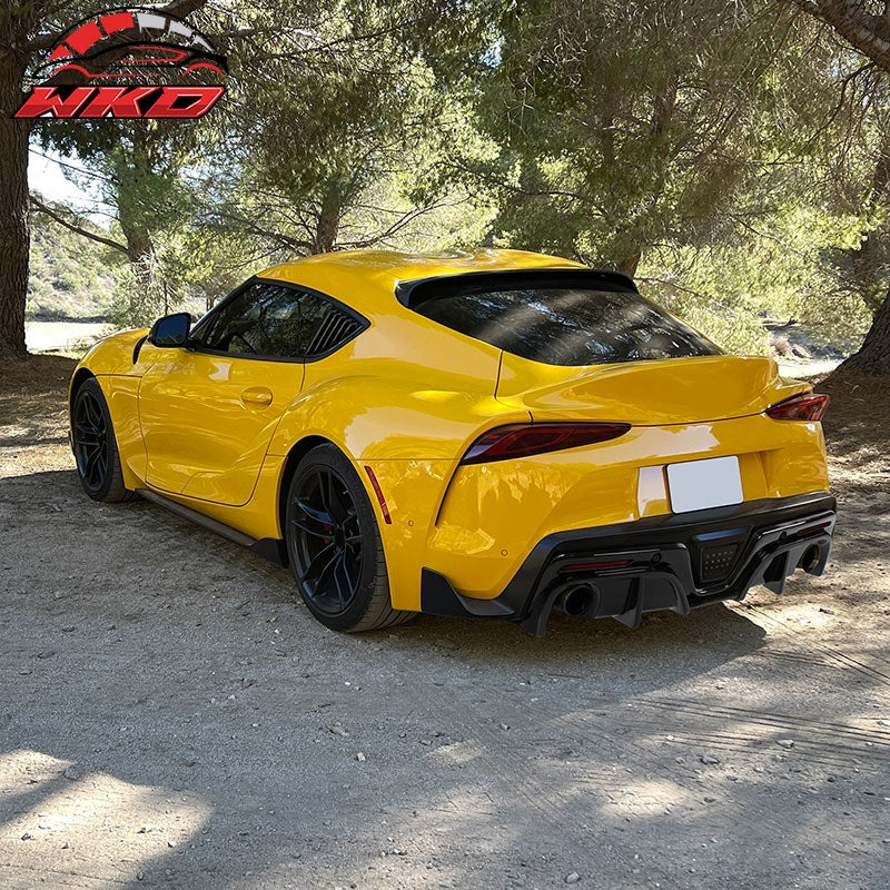 Fits 20-26 Toyota GR Supra A90 A91 IKON Style Rear Bumper Diffuser Gloss Black