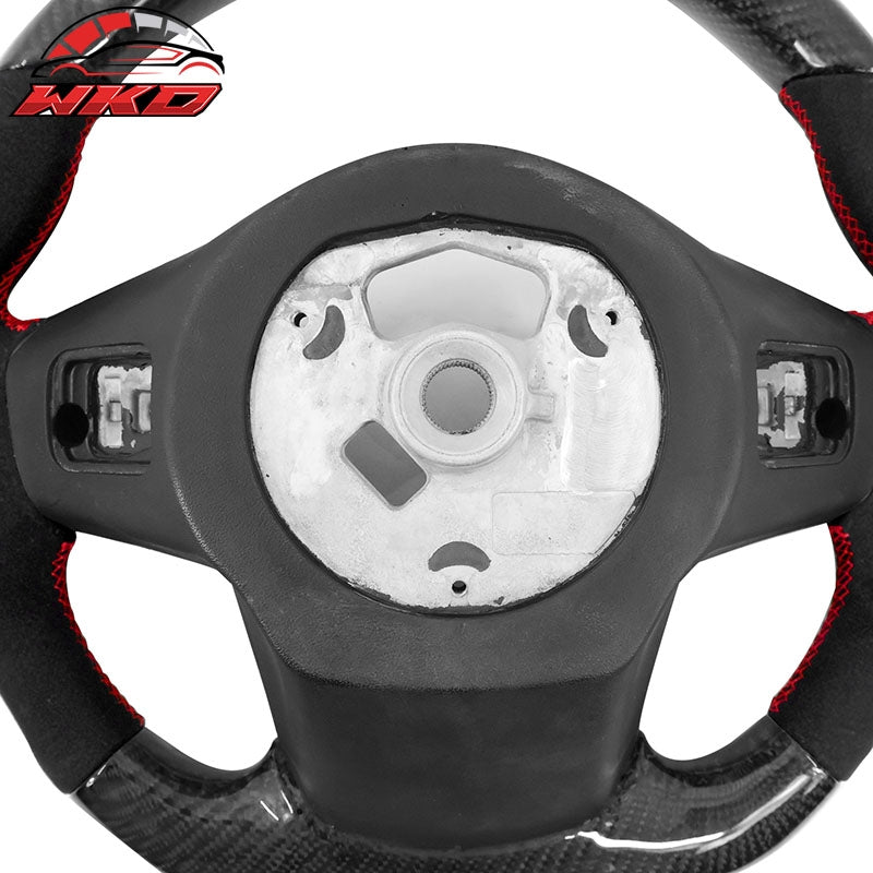 Fits 20-26 Toyota GR Supra A90 A91 Carbon Fiber CF Steering Wheel W/Red Stitch