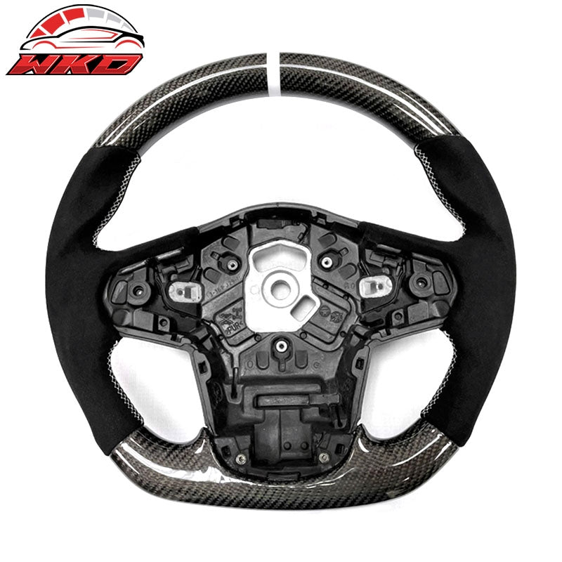 Wholesale 20-26 Toyota GR Supra A90 A91 CF Steering Wheel W/ White Stitch & Stripe