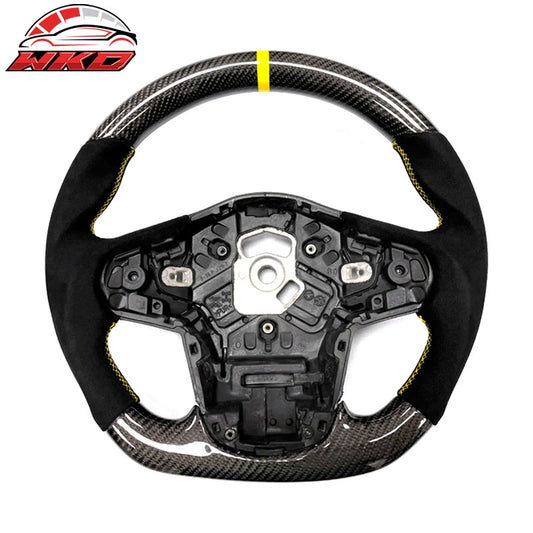Wholesale 20-26 Toyota GR Supra A90 A91 CF Steering Wheel W/ Yellow Stitch & Stripe