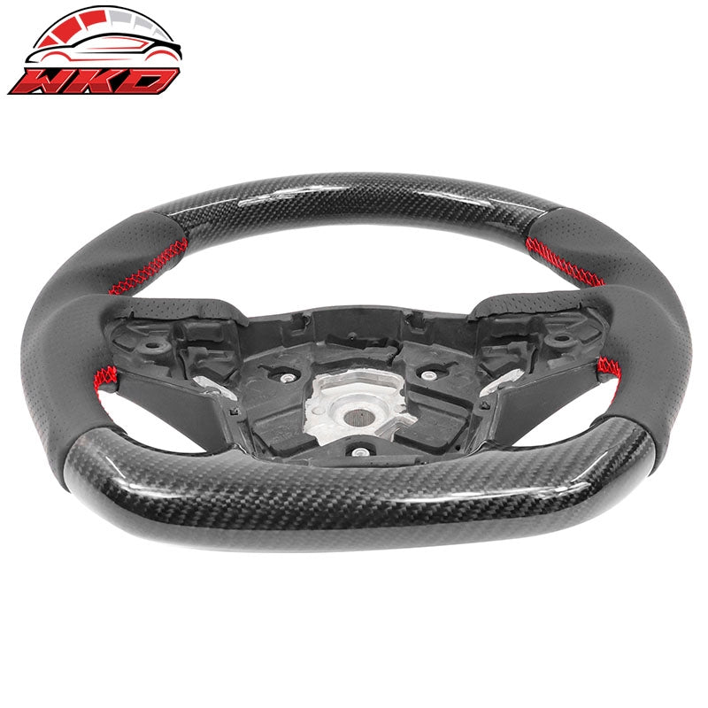 Fits 20-26 Toyota GR Supra A90 A91 Steering Wheel Carbon Fiber W/Red Stitching