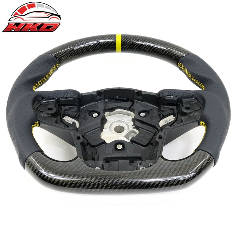 Wholesale 20-26 Toyota GR Supra A90 A91 Carbon Steering Wheel W/Yellow Stitch&Stripe - Wikond Auto
