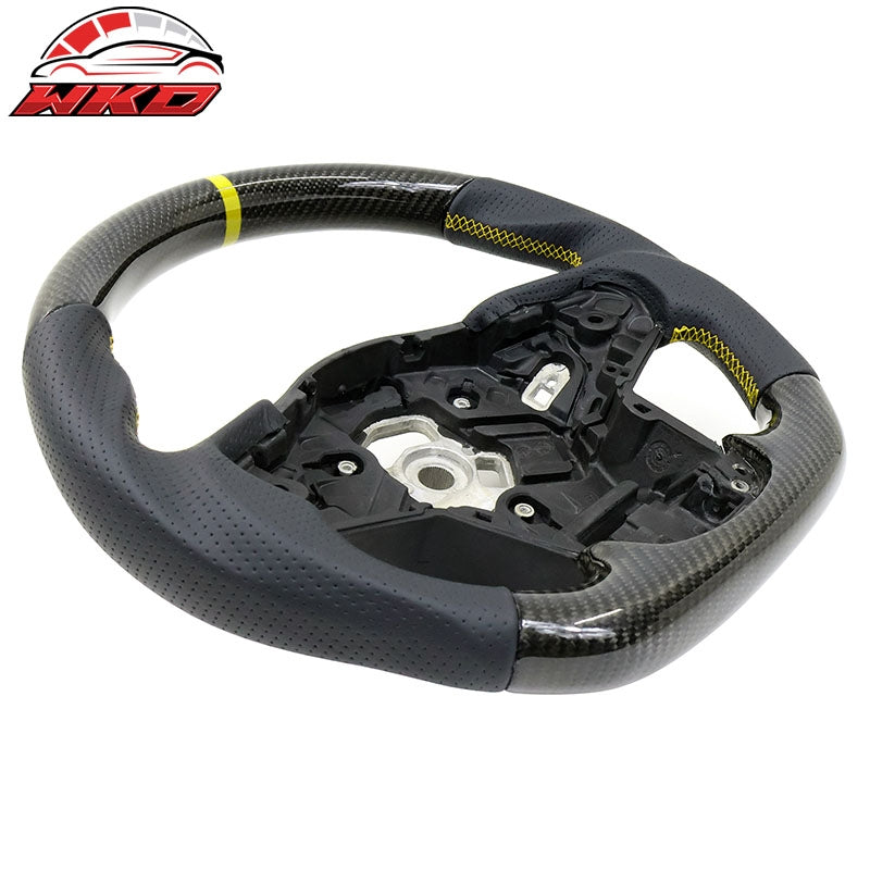 Wholesale 20-26 Toyota GR Supra A90 A91 Carbon Steering Wheel W/Yellow Stitch&Stripe - Wikond Auto