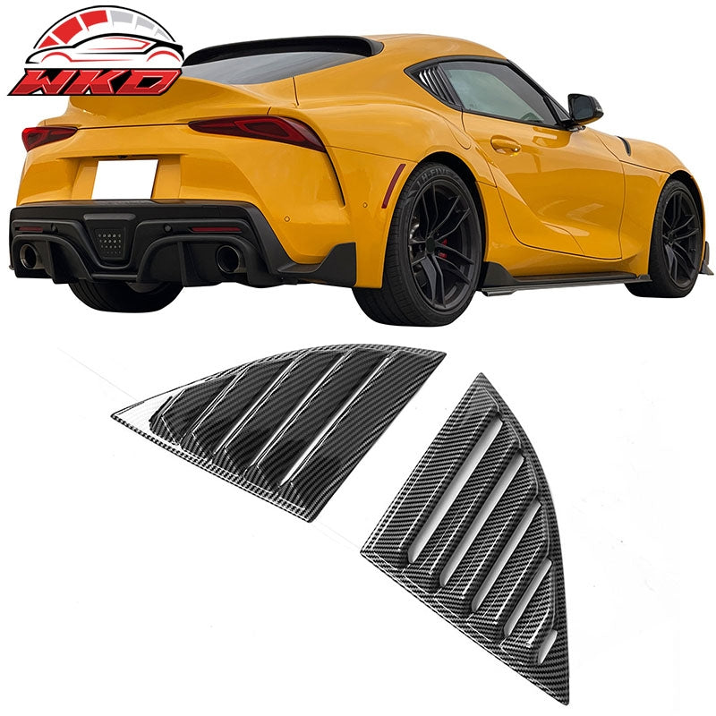 Fits 20-26 Toyota GR Supra A90 A91 IKON Side Window Louver PP Carbon Fiber Print