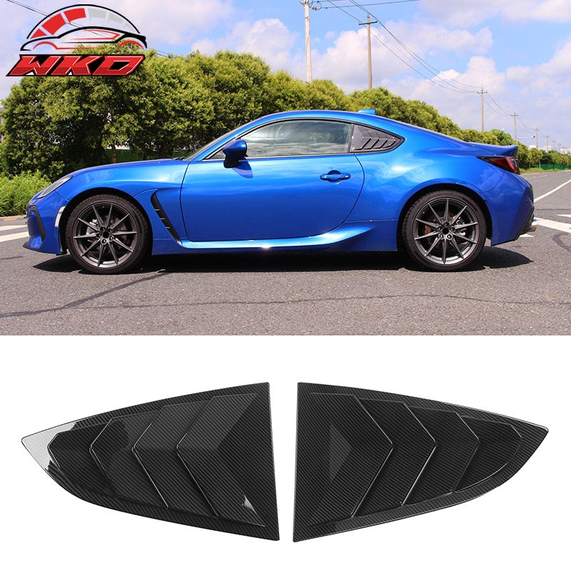 Fit 22-26 Toyota GR86/Subaru BRZ IKON 2PC Side Window Louvers Carbon Fiber Print