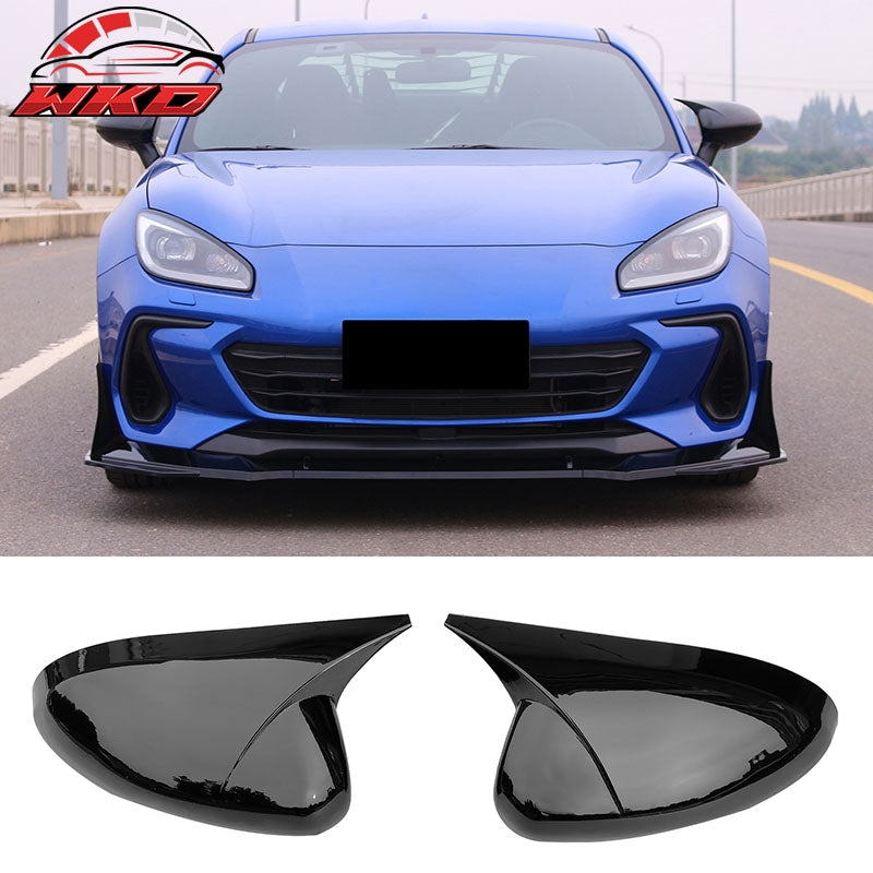 Fits 22-26 Toyota GR86/Subaru BRZ JDM Style 2PC Mirror Cover Cap ABS Gloss Black