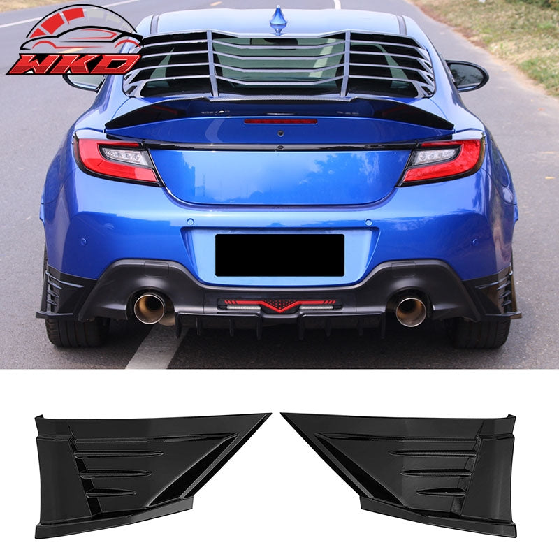 Fit 22-26 Toyota GR86/Subaru BRZ JDM Style 2PC Rear Bumper Aprons PP Gloss Black