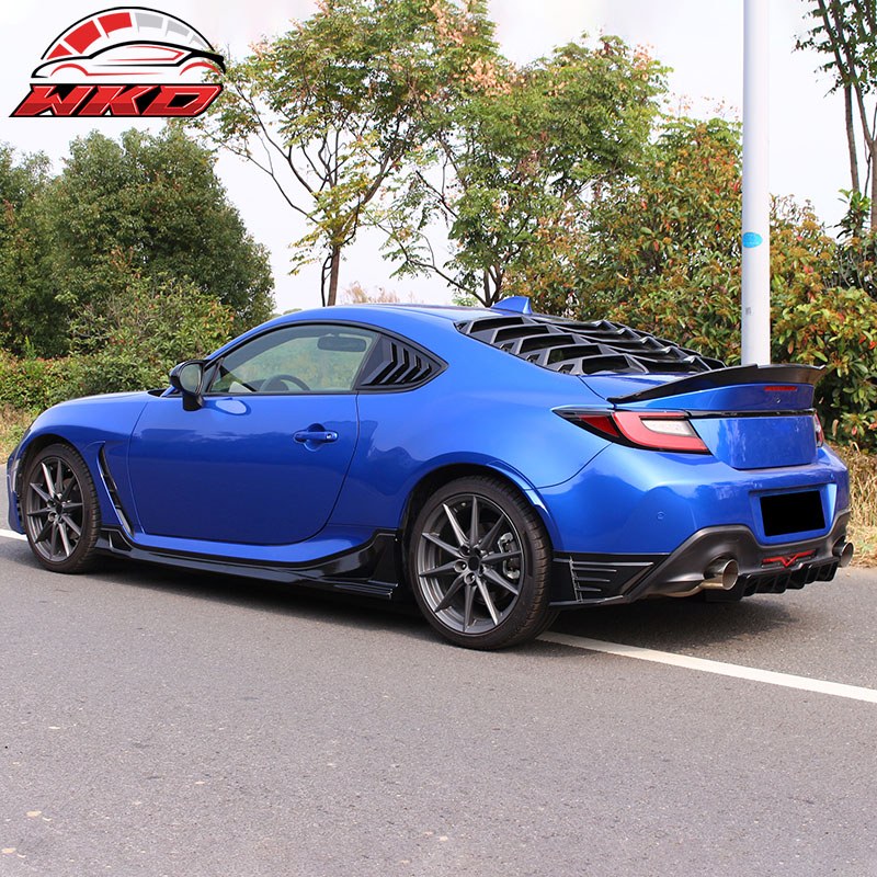 Fit 22-26 Toyota GR86/Subaru BRZ JDM Style 2PC Rear Bumper Aprons PP Gloss Black