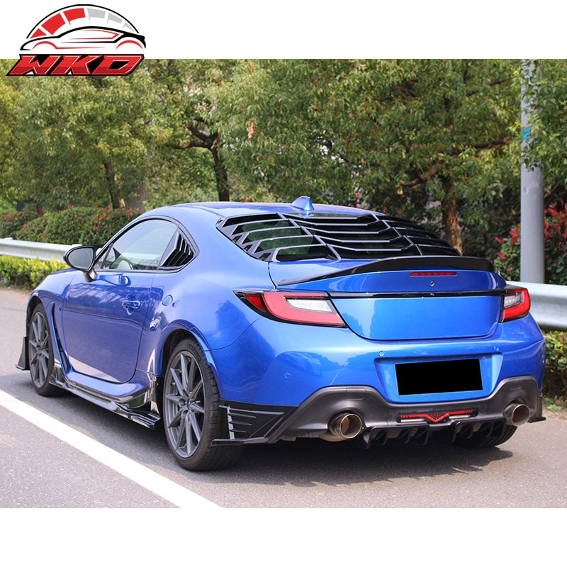 Fit 22-26 Toyota GR86/Subaru BRZ JDM Style 2PC Rear Bumper Aprons PP Matte Black
