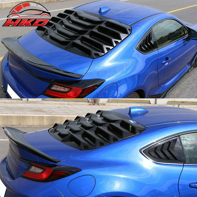 Fits 22-26 Toyota GR86/Subaru BRZ IKON 2PCS Rear Window Louvers ABS Matte Black