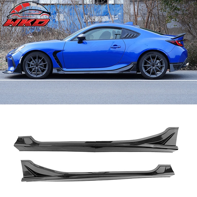 Fit 22-26 Toyota GR86/Subaru BRZ JDM Style 4PC Side Skirts PP Carbon Fiber Print
