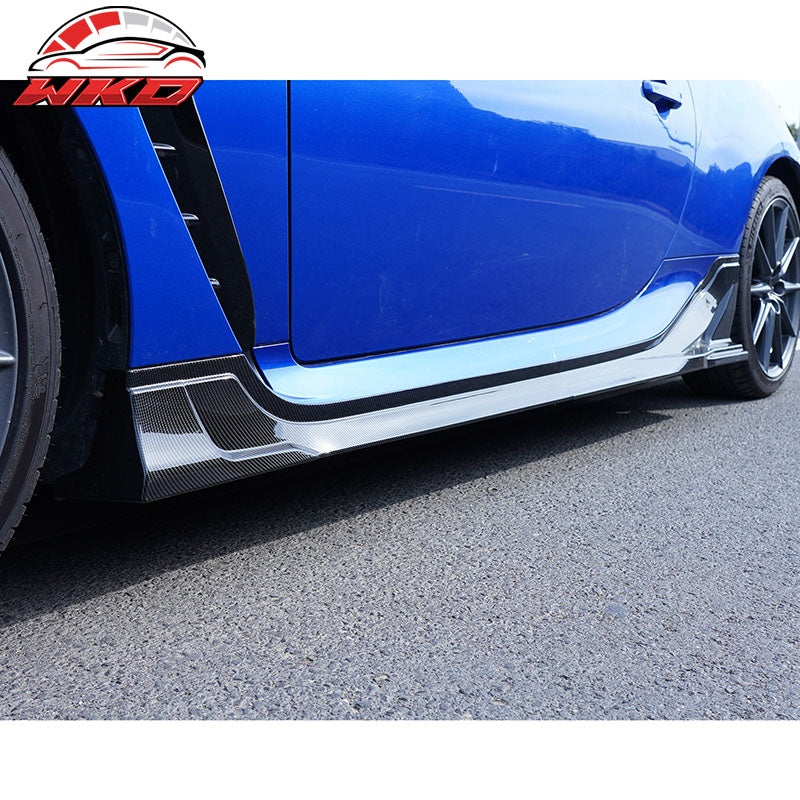 Fit 22-26 Toyota GR86/Subaru BRZ JDM Style 4PC Side Skirts PP Carbon Fiber Print