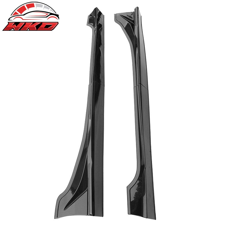 Fit 22-26 Toyota GR86/Subaru BRZ JDM Style 4PC Side Skirts PP Carbon Fiber Print