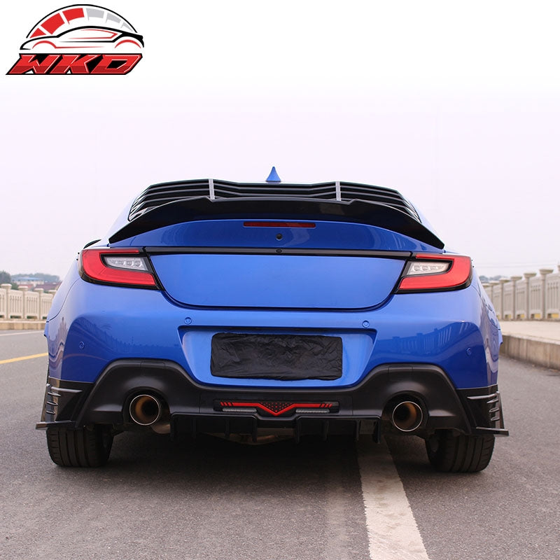 Fits 22-26 Toyota GR86/Subaru BRZ V Style Rear Trunk Spoiler ABS Gloss Black