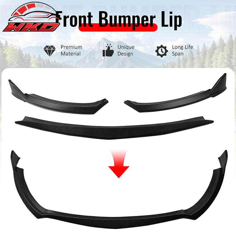 Fits 22-26 Toyota GR86 T Style PP Front Bumper Lip Chin Spoiler Matte Black