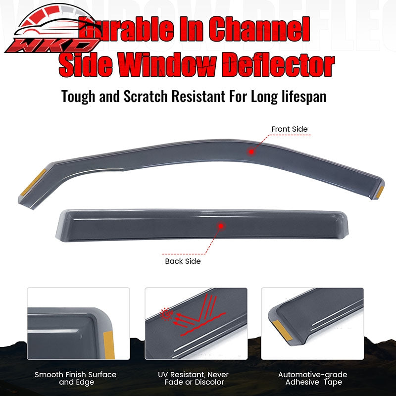 For 20-26 Toyota Highlander Acrylic In Channel Smoke Window Visor Sun Rain Guard