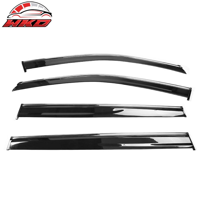Wholesale 14-19 Toyota Highlander PC Window Visors Deflector With Chrome Trim 4PCS