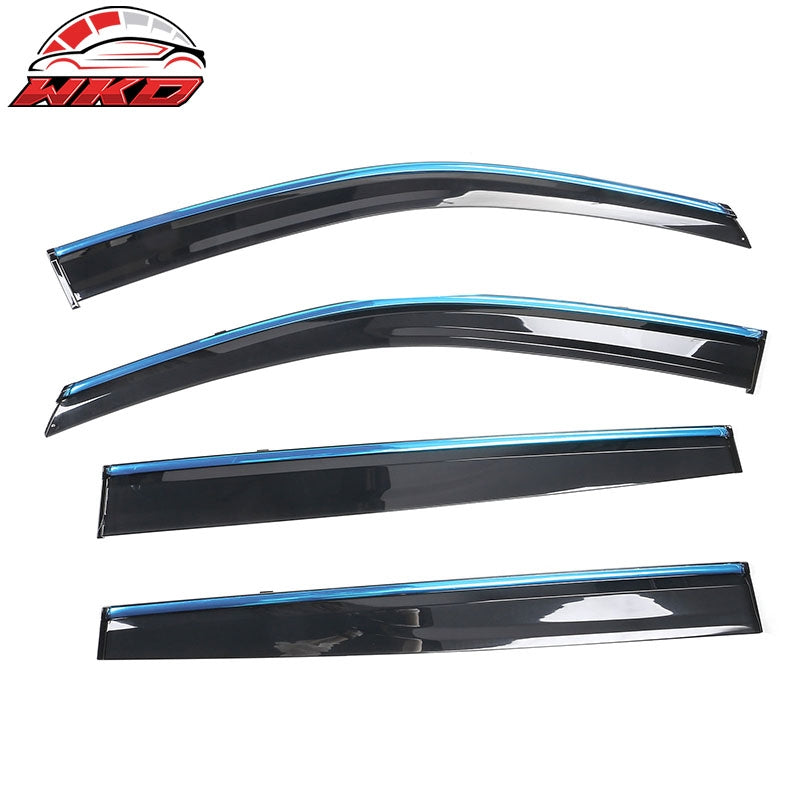 Fits 14-19 Toyota Highlander PC Window Visors Deflector With Chrome Trim 4PCS