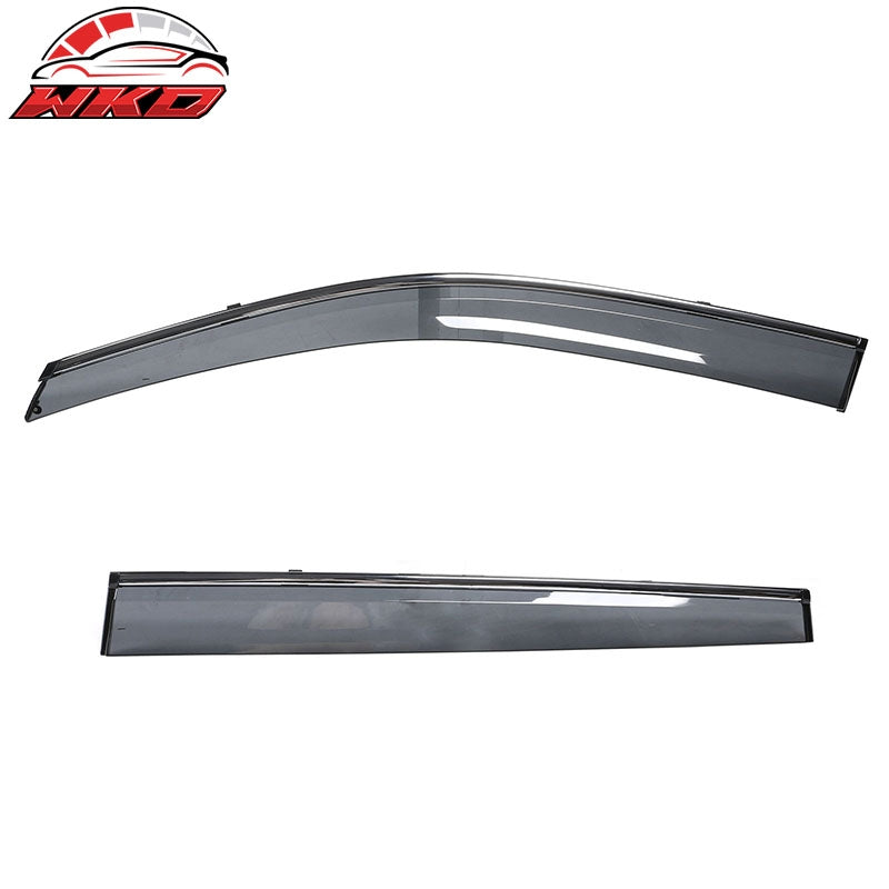 Fits 14-19 Toyota Highlander PC Window Visors Deflector With Chrome Trim 4PCS
