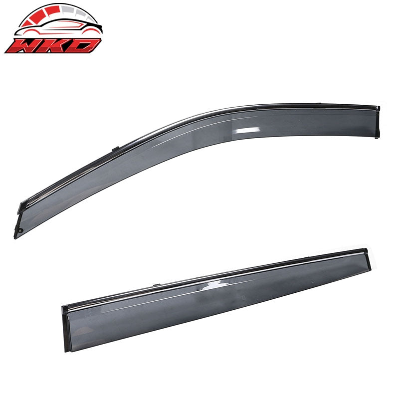 Fits 14-19 Toyota Highlander PC Window Visors Deflector With Chrome Trim 4PCS