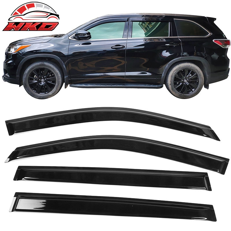 Fits 14-19 Toyota Highlander Window Visors Acrylic Sun Guard Rain Deflector 4PC