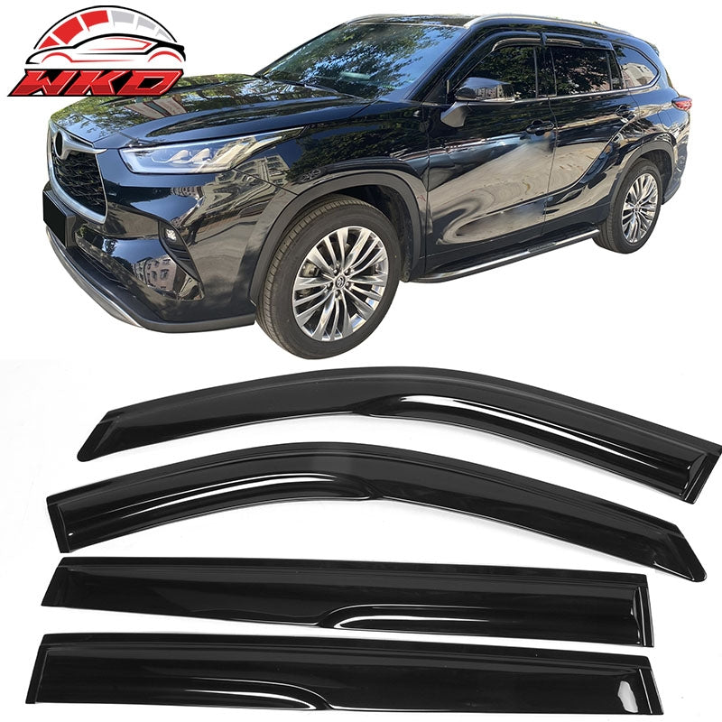 Fits 20-26 Toyota Highlander Acrylic Mugen Window Visors Sun Rain Guard 4PCS Set