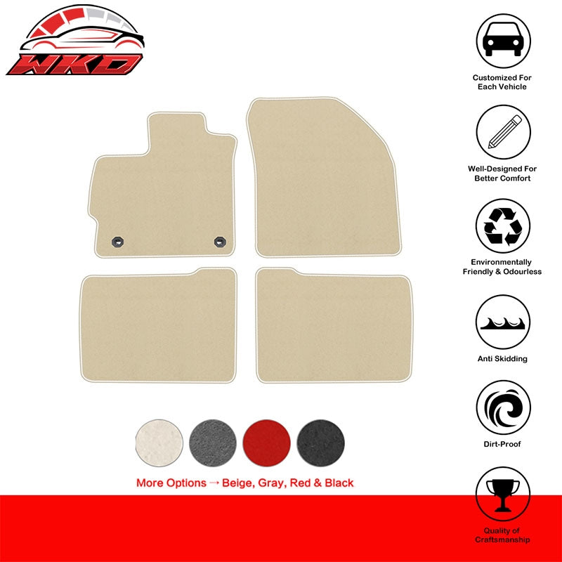 Fits 12-15 Toyota Prius & Prius Plug-In Nylon Floor Mats Liner Beige Carpets Set