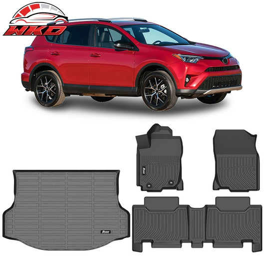 Wholesale For 13-18 Toyota RAV4 4DR 3D Molded All Weather Floor Mats TPE Carpet +Trunk Mat - Wikond Auto