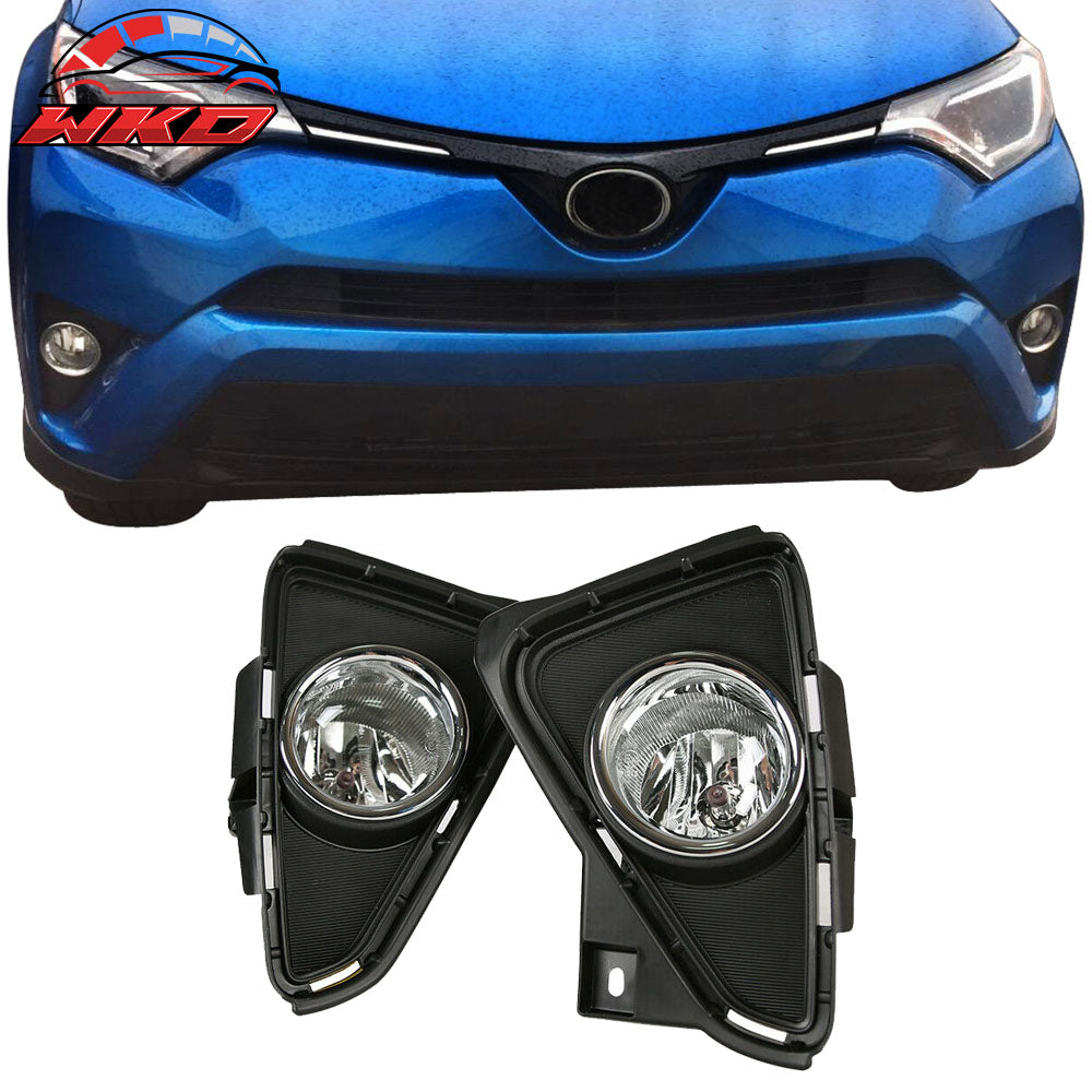Fits 16-19 Toyota RAV4 Bumper Fog Lights Driving Lamps w/ Switch Left+Right