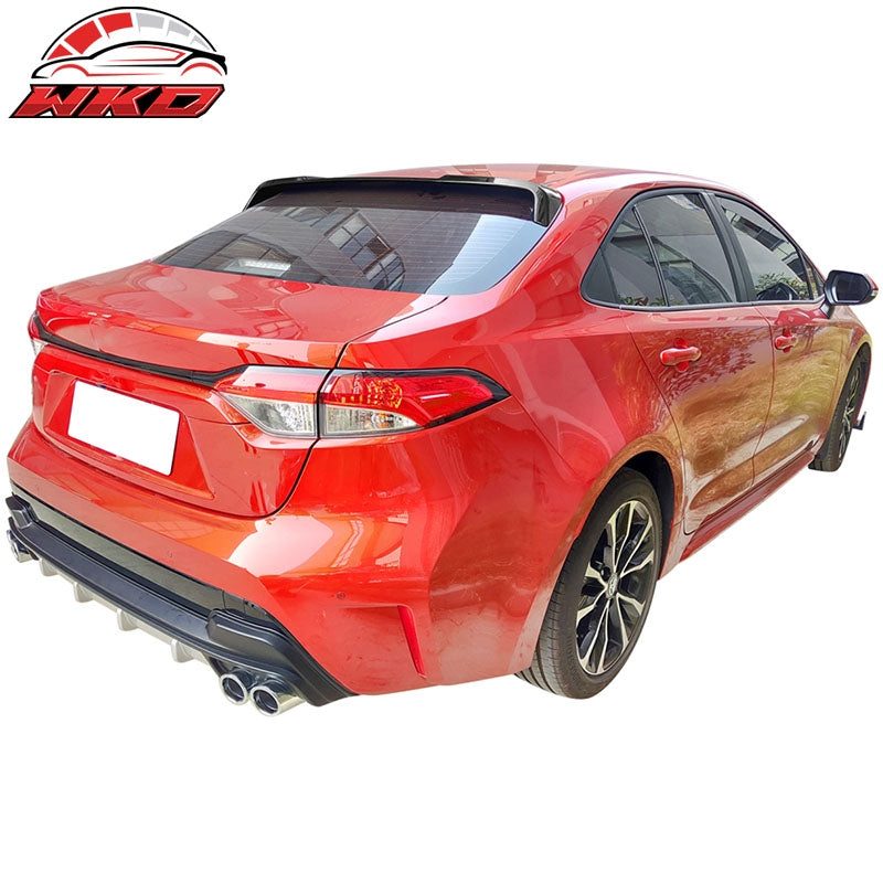 Fits 20-26 Toyota Corolla Sedan Rear Roof Spoiler Wing IKON Style Matte Black