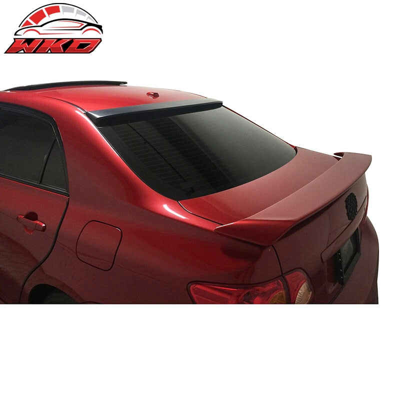 Fits 09-13 Toyota Corolla Rear Window Roof Spoiler Visor Unpainted Black