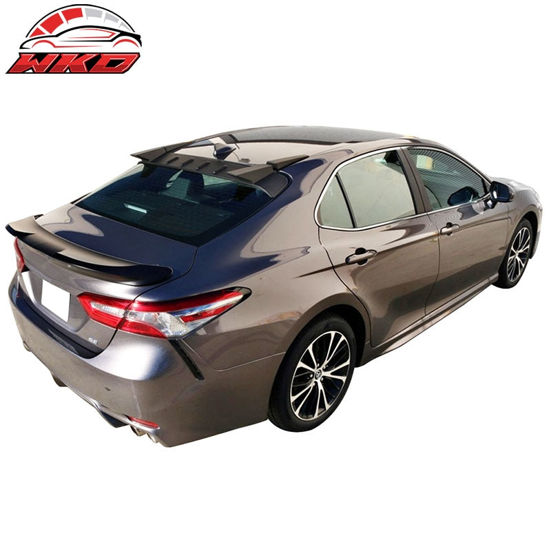 Fits 18-24 Toyota Camry CTR Style Matte Black ABS Rear Window Roof Spoiler Wing