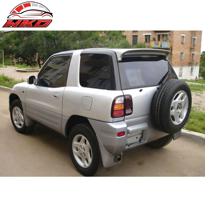Fits 94-00 Toyota RAV4 OE Style Roof Spoiler & LED Brake Light Matte Black ABS