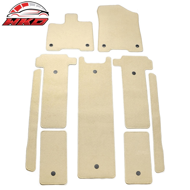 Wholesale 21-26 Toyota Sienna 7 Passenger Car Floor Mats Beige Front Rear Carpets 9PC
