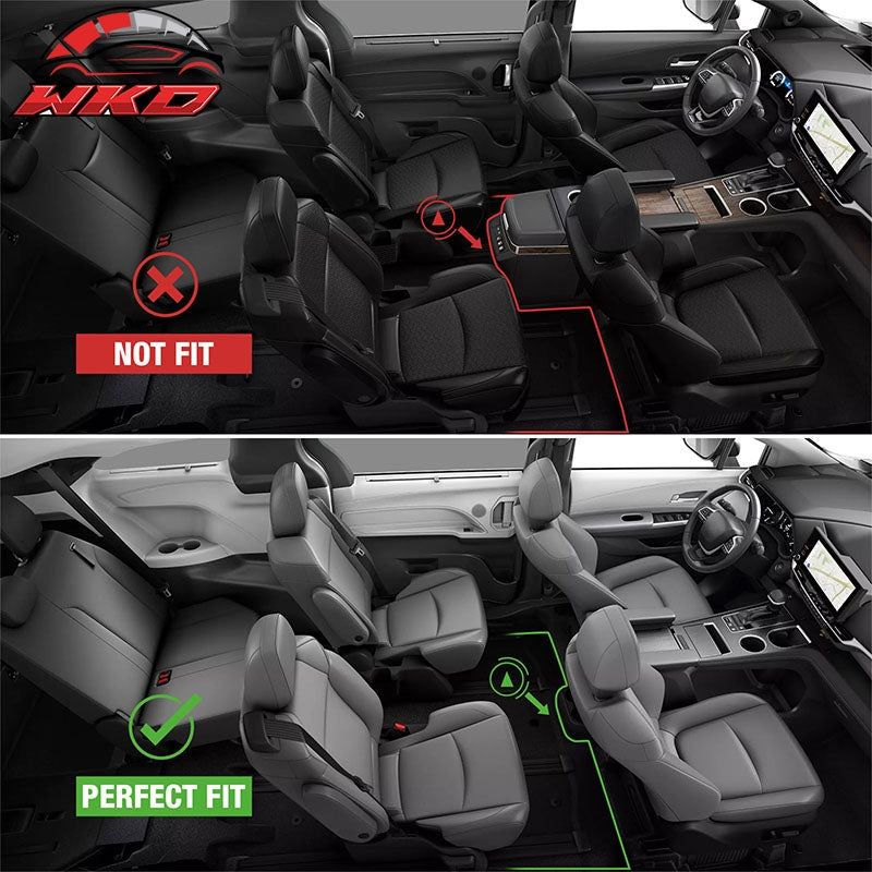 Fits 21-26 Toyota Sienna 7 Passenger Car Floor Mats Beige Front Rear Carpets 9PC