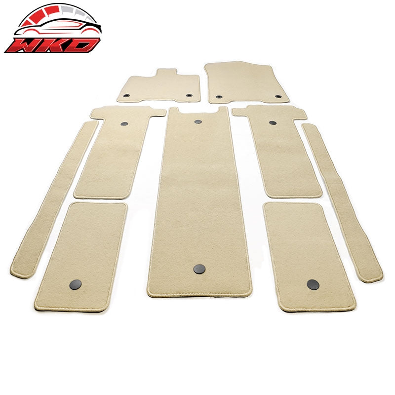 Fits 21-26 Toyota Sienna 7 Passenger Car Floor Mats Beige Front Rear Carpets 9PC