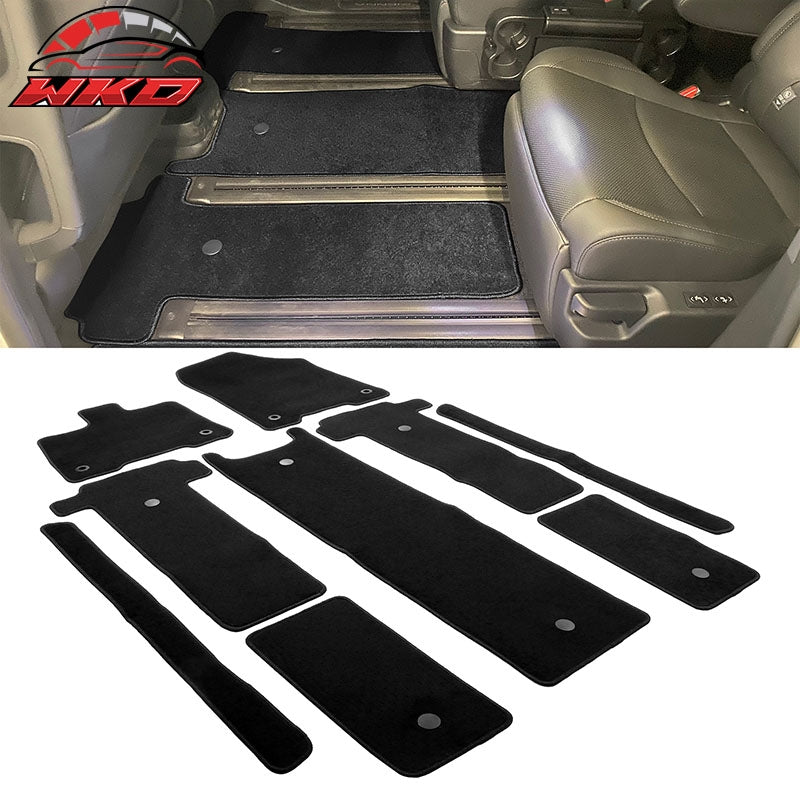Fits 21-26 Toyota Sienna 7 Passenger Car Floor Mats Black Front Rear Carpets 9PC