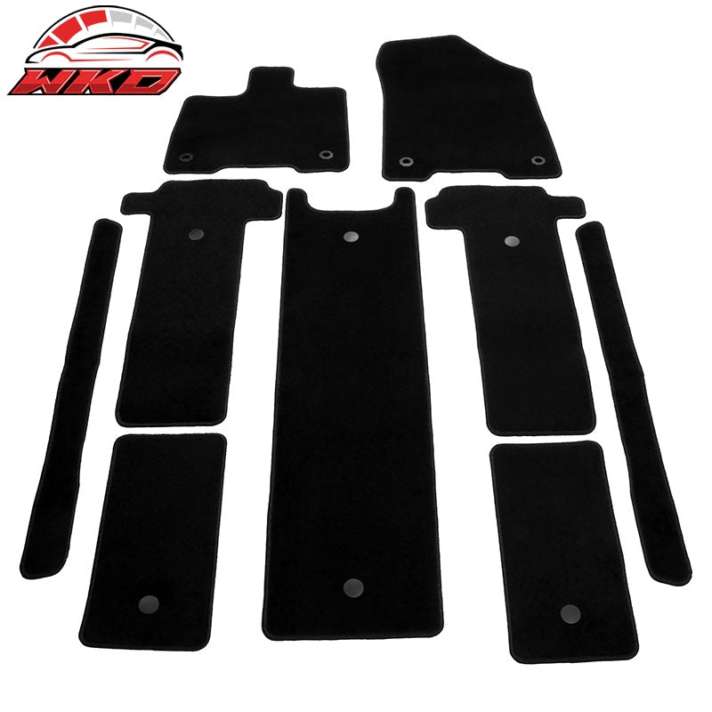 Fits 21-26 Toyota Sienna 7 Passenger Car Floor Mats Black Front Rear Carpets 9PC