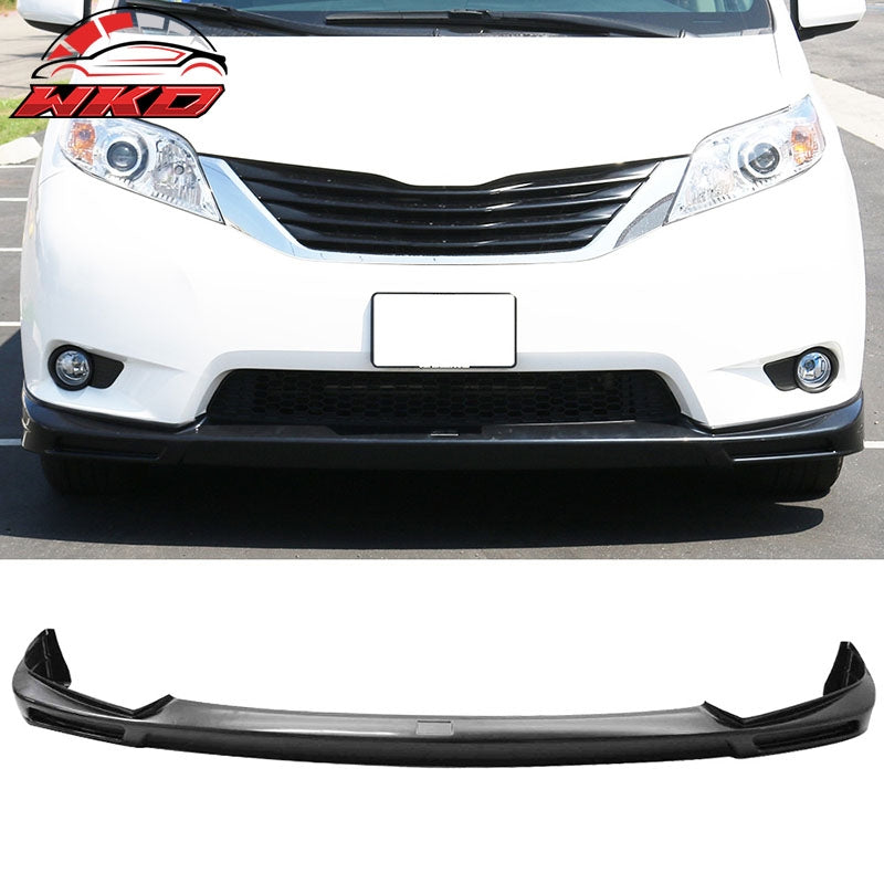 Fit 11-17 Toyota Sienna MP Style Front Bumper Lip Spoiler Splitter Unpainted ABS