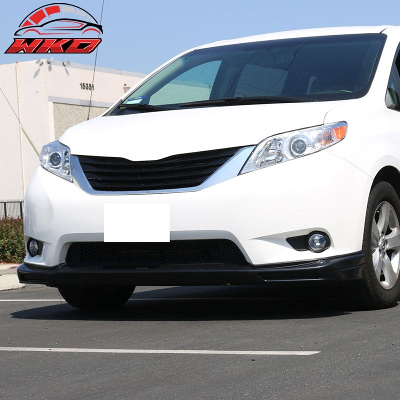 Fit 11-17 Toyota Sienna MP Style Front Bumper Lip Spoiler Splitter Unpainted ABS