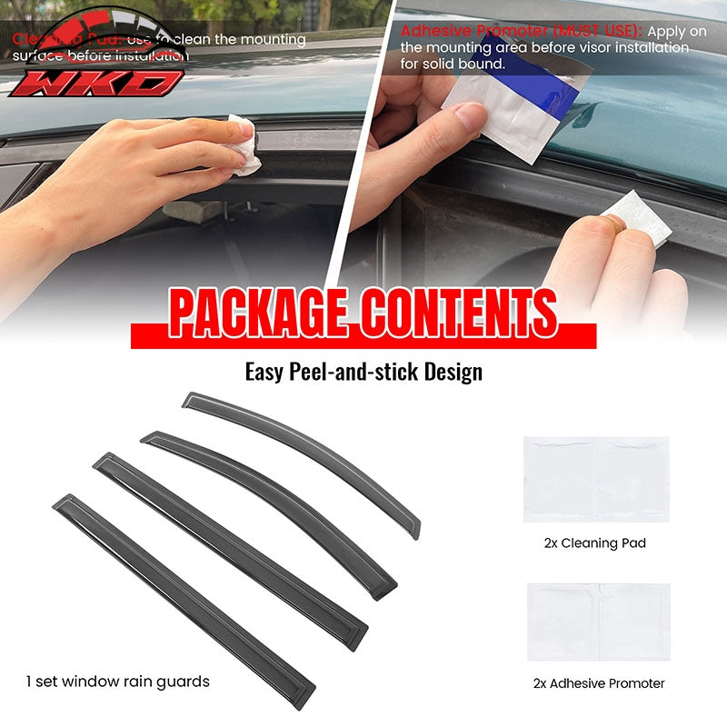 Fits 11-20 Toyota Sienna Window Visors Acrylic Sun Guard Rain Deflector 4Pc Set