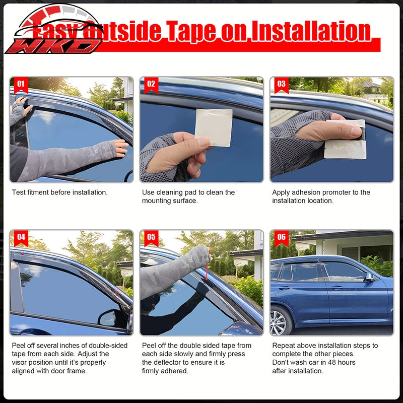 Fits 11-20 Toyota Sienna Window Visors Acrylic Sun Guard Rain Deflector 4Pc Set